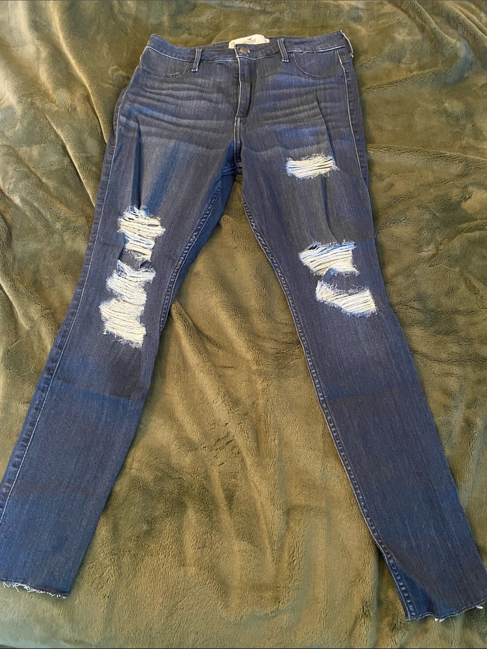 Hollister Dark Blue Ripped Skinny Jeans